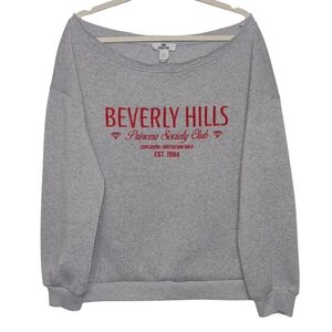 Beverly Hills Princess Society Club Sweatshirt Size Large Off Shoulder